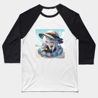 chibi girl play on sunny day anime Baseball T-Shirt